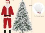 Artificial Christmas Tree 180 cm with Pine Needles 240 LED Lights 8 Lighting Modes