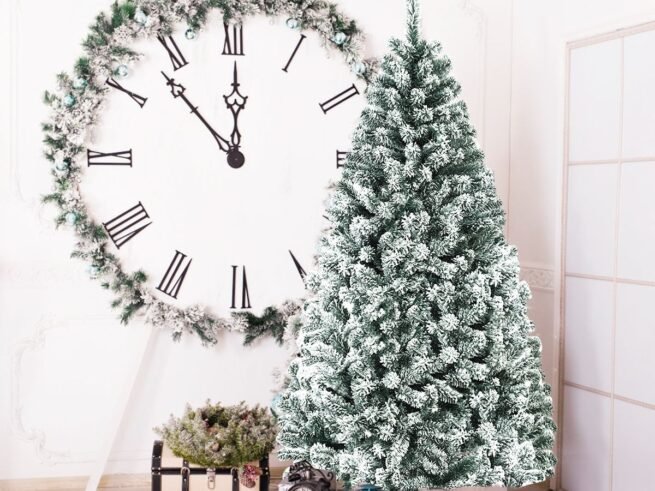 Artificial Snowflake Christmas Tree 180CM with Hinges Metal Stand