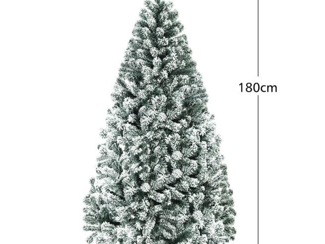 Artificial Snowflake Christmas Tree 180CM with Hinges Metal Stand