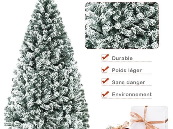 Artificial Snowflake Christmas Tree 180CM with Hinges Metal Stand