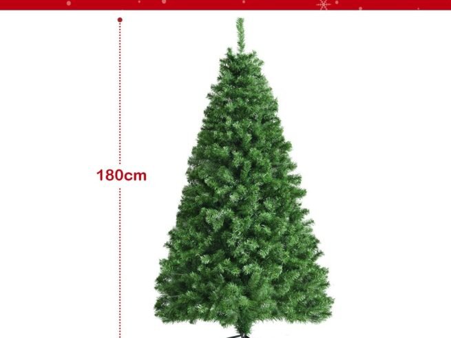 Artificial Christmas Tree 180cm Shiny Fiber Optic Spruce Foldable Stand