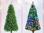 Artificial Christmas Tree 180cm Shiny Fiber Optic Spruce Foldable Stand