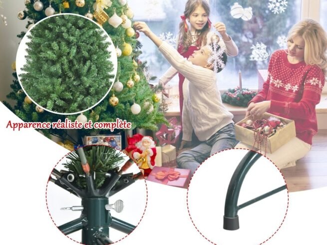 Artificial Christmas Tree 180cm with 1130 Dense Branches Foldable Metal Stand