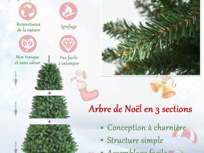 Artificial Christmas Tree 180cm with 1130 Dense Branches Foldable Metal Stand