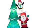 Inflatable Christmas Tree Santa Claus Snowman and Penguin 266cm Light