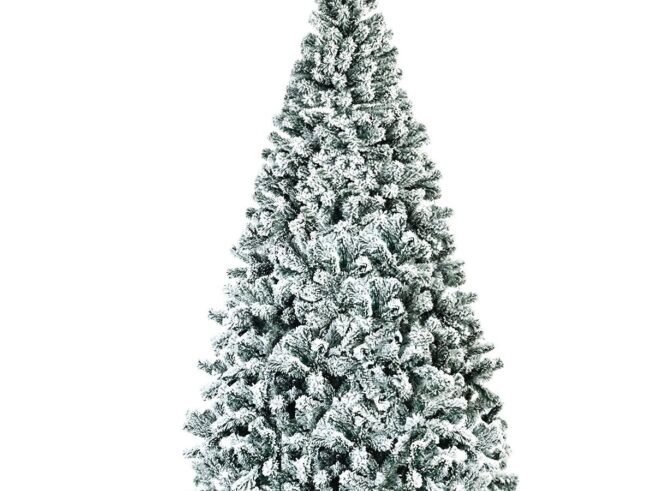 Artificial Snowflake Christmas Tree 225CM with Hinges Metal Stand