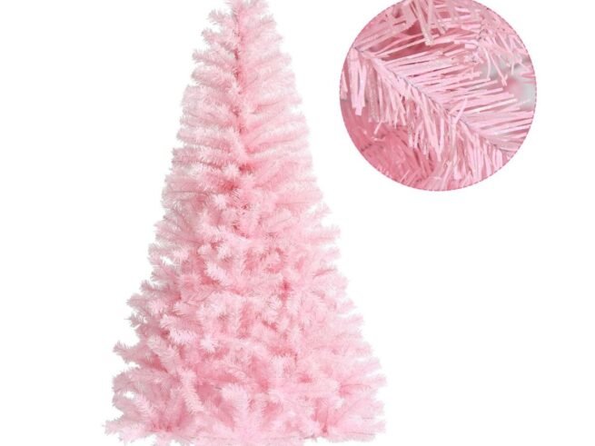 Artificial Christmas Tree 150 cm Glitter Pink Color with Metal Base