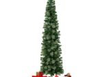 Pre-Lit Half-Shaped Christmas Tree 210 CM 150 LED Lights Metal Stand