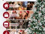 Illuminated Hinged Artificial Christmas Tree 215cm LED Lights 11 Lighting Modes