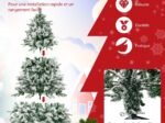 Artificial Christmas Tree with Pine Needles Flocked 186cm LED Lights