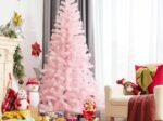 Artificial Christmas Tree 150 cm Glitter Pink Color with Metal Base