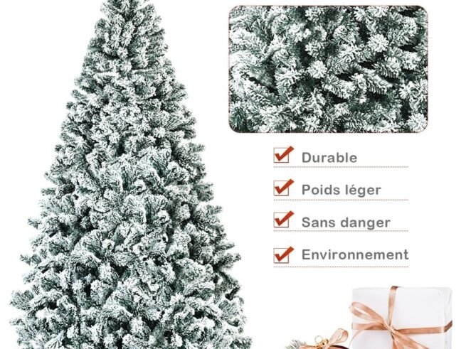 Artificial Snowflake Christmas Tree 225CM with Hinges Metal Stand