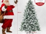 Artificial Christmas Tree with Pine Needles Flocked 186cm LED Lights