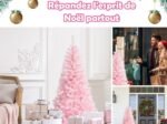 Artificial Christmas Tree 150 cm Glitter Pink Color with Metal Base