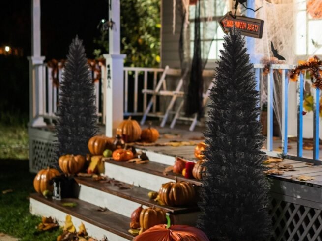 Artificial Halloween/Christmas Tree Black 180 cm 743 Branches
