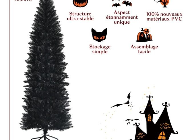 Artificial Halloween/Christmas Tree Black 180 cm 743 Branches