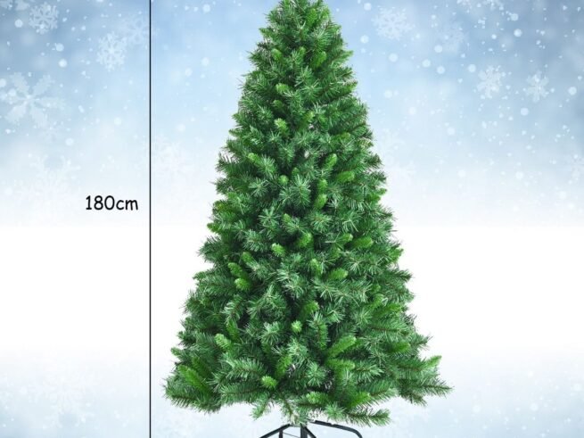 Artificial Christmas Tree Hinged 180cm 645 Branches Metal Stand