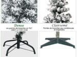 Snowflake Artificial Christmas Tree 180CM Hinged 250 LED Lights Metal Stand