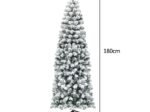 Snowflake Artificial Christmas Tree 180CM Hinged 250 LED Lights Metal Stand