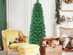 Artificial Christmas Tree 150cm with Fiber Optic Pre-Lit Fir Metal Stand