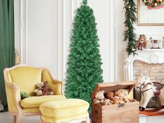 Artificial Christmas Tree 150cm with Fiber Optic Pre-Lit Fir Metal Stand