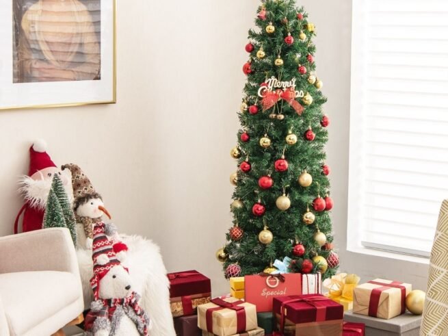 Artificial Christmas Tree 150cm with Fiber Optic Pre-Lit Fir Metal Stand