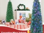 Artificial Christmas Tree 150cm with Fiber Optic Pre-Lit Fir Metal Stand