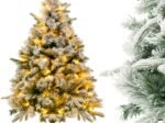 Artificial Christmas Tree with Pine Needles Flocked 136cm LED Lights