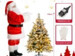 Artificial Christmas Tree with Pine Needles Flocked 136cm LED Lights
