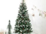 Artificial Christmas Tree with Snowflakes 150cm Red Berries Snow Flocked