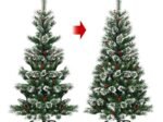 Artificial Christmas Tree with Snowflakes 150cm Red Berries Snow Flocked
