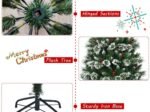 Artificial Christmas Tree with Snowflakes 150cm Red Berries Snow Flocked