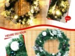 Artificial Christmas Wreath Pre-equipped with Lights Ø 50cm, with 30 LED Lights, 25 Decorations