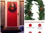Christmas garland, with 100 LED lights 270cm Timer Red Berries