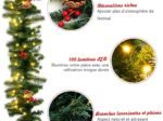 Christmas garland, with 100 LED lights 270cm Timer Red Berries