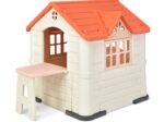 Cottage Playhouse Pretend Play Center with Picnic Table 164x124x132 cm