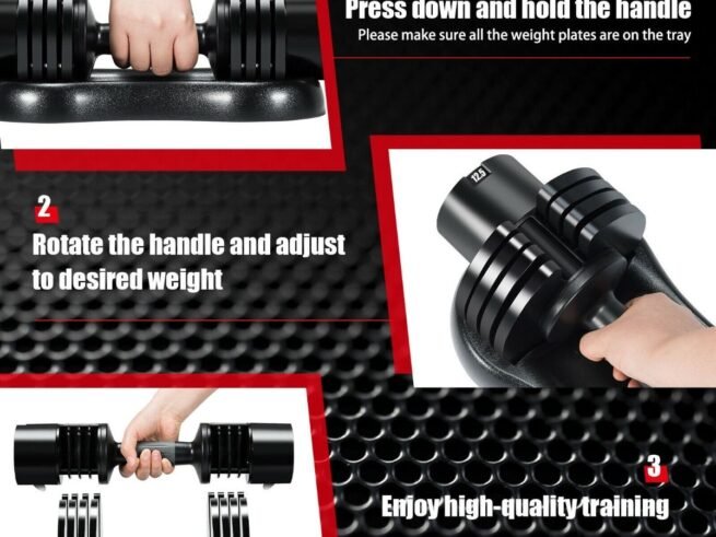 5-in-1 Adjustable Dumbbell with Tray and Non-slip Metal Handle 12.5kg
