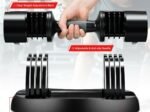 5-in-1 Adjustable Dumbbell with Tray and Non-slip Metal Handle 12.5kg