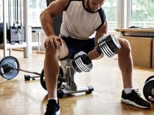 Weight Adjustable Dumbbells with Tray Anti-Slip Handle for Home Gym Exercises