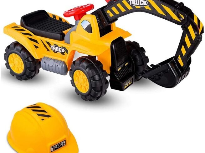 Excavator Tractor Ride On Toy for Children Safety Helmet