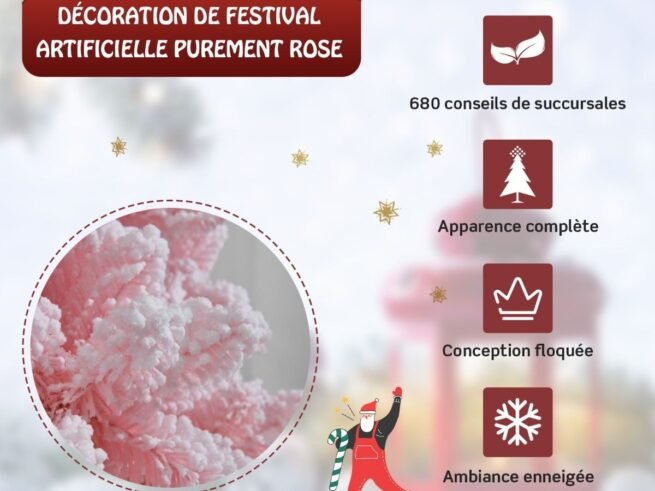 Artificial Flocked Christmas Tree 150 cm Pink Cherry Blossom Color