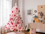 Artificial Flocked Christmas Tree 150 cm Pink Cherry Blossom Color