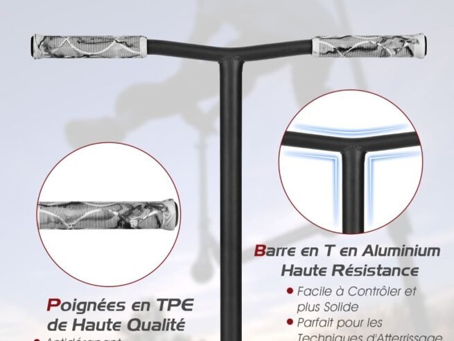 Freestyle Scooter with Aluminum Deck Luminous Stickers 11 cm Wheels T-Bar