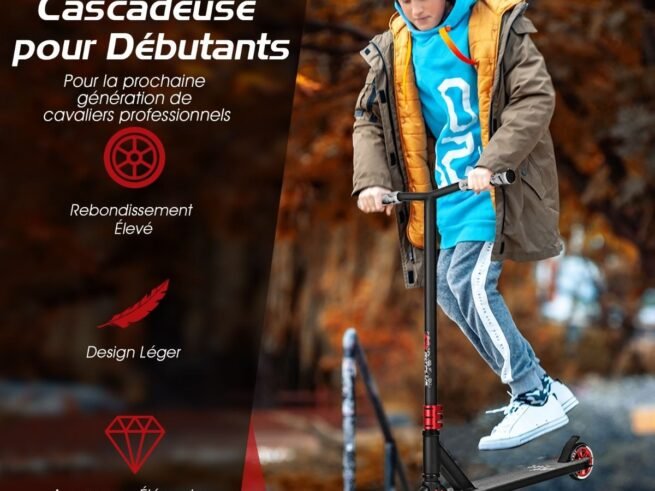 Freestyle Scooter with Aluminum Deck Luminous Stickers 11 cm Wheels T-Bar