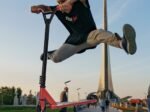 Freestyle Scooter with 360° PU Wheels Rear Brake and Non-Slip Handlebar