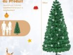 Illuminated Artificial Christmas Tree 180cm 230 Branches 30 Warm White Stars