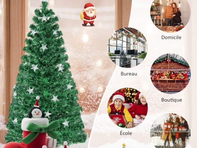 Illuminated Artificial Christmas Tree 150 cm LED Lights 8 Lighting Modes