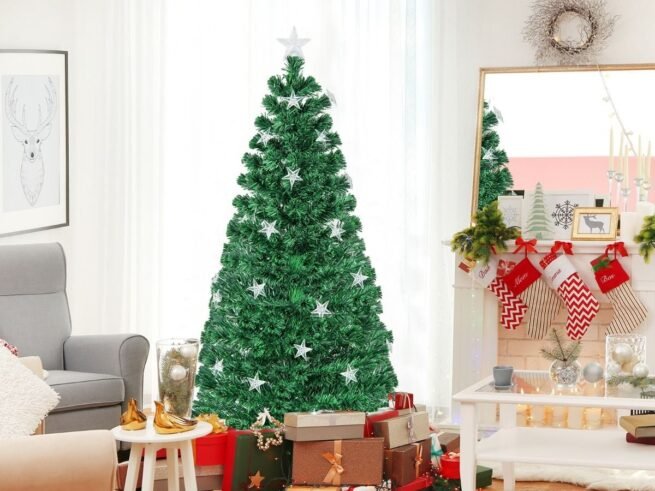 Illuminated Artificial Christmas Tree 150 cm LED Lights 8 Lighting Modes