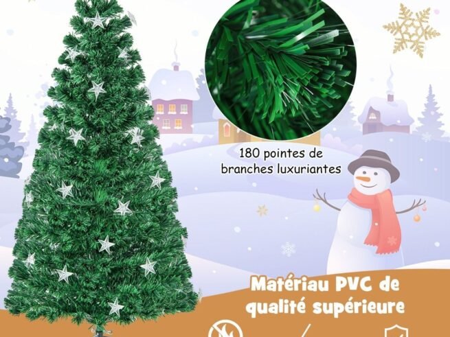 Illuminated Artificial Christmas Tree 150 cm LED Lights 8 Lighting Modes