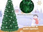Illuminated Artificial Christmas Tree 180cm 230 Branches 30 Warm White Stars